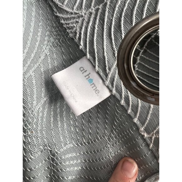 At Home Baby Blue Etched Grommet Curtain Panels Light Blue Shimmery 84" x 32" - Picture 7 of 7